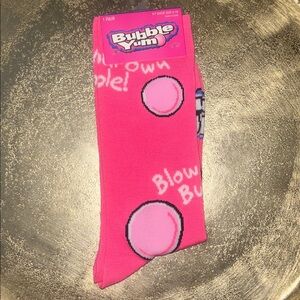 Bubble Yum Pink Novelty Socks- great stocking stuffer!!